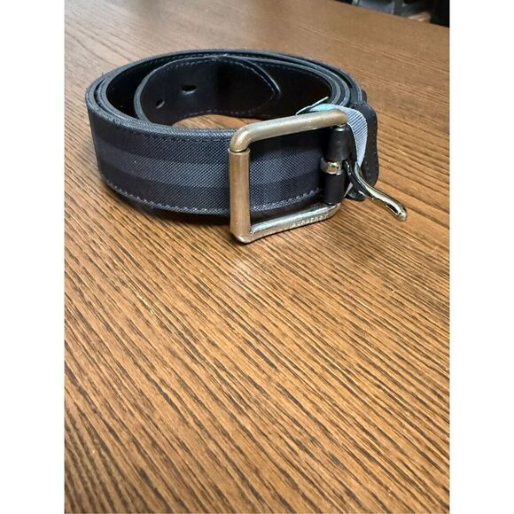BURBERRY CANVAS/LEATHER BELT (sz 40/100) - Picture 1 of 7